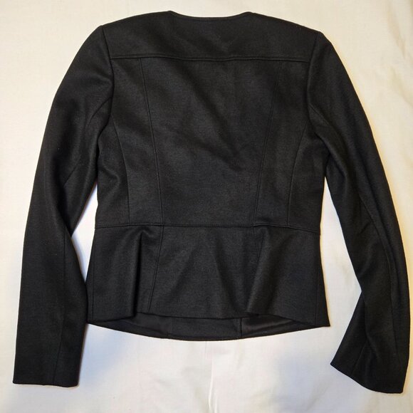Classiques Entier Black Wool-Blend SZ S Asymmetrical Zip Blazer Jacket - Picture 7 of 7